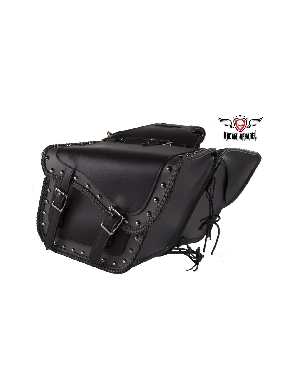 Dream Apparel Studded PVC Motorcycle Saddlebag With Gun Holsters