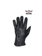 Deer Skin Leather Gloves W/ Zipper - Black